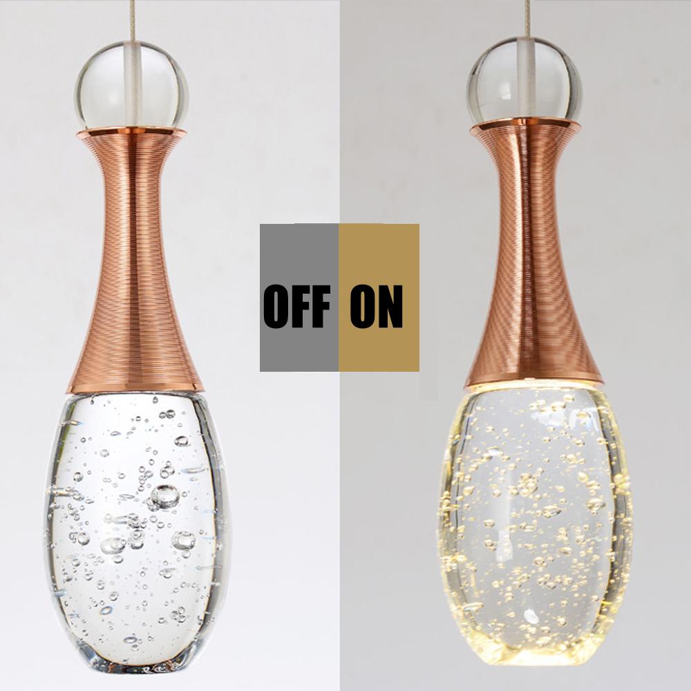 Modern Crystal Globe LED Pendant Light Electroplated Metal Hanging Ceiling Lamp for Living Room