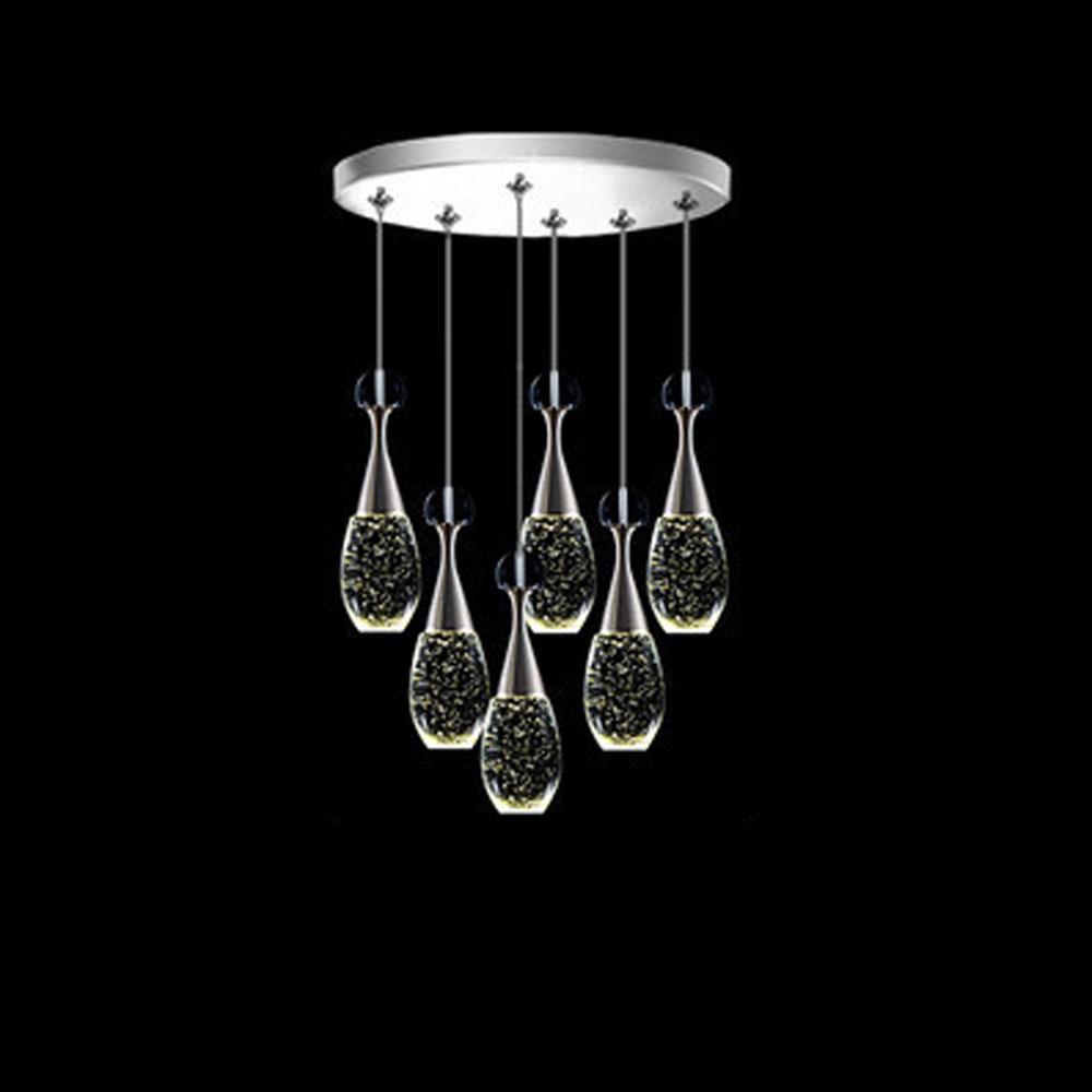 Modern Crystal Globe LED Pendant Light Electroplated Metal Hanging Ceiling Lamp for Living Room