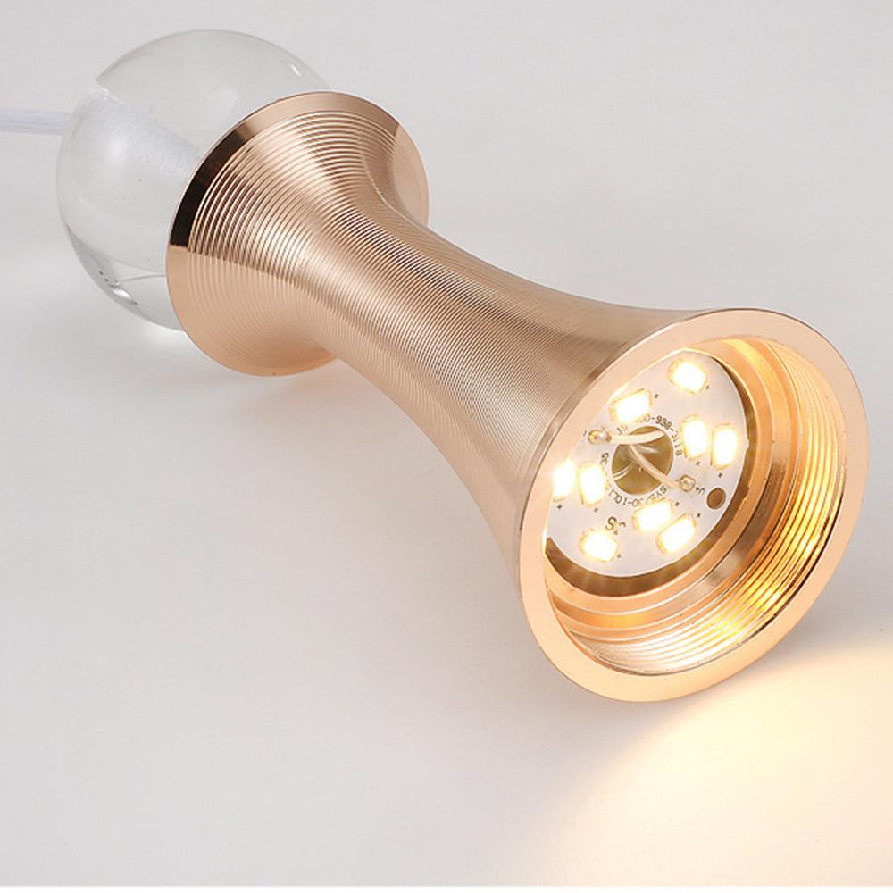 Modern Crystal Globe LED Pendant Light Electroplated Metal Hanging Ceiling Lamp for Living Room