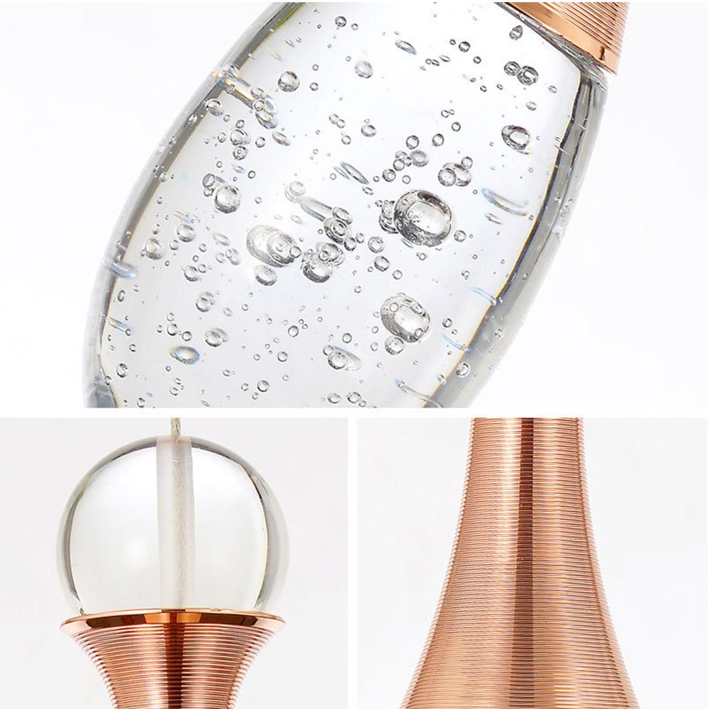 Modern Crystal Globe LED Pendant Light Electroplated Metal Hanging Ceiling Lamp for Living Room