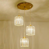 Modern Crystal Lantern Chandelier 3 Light LED Island Pendant Ceiling Lamp for Kitchen and Dining Room