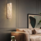 Modern Crystal LED Wall Sconce with 3 Color Dimming Stainless Steel Luxury Wall Lamp for Bedroom Hallway