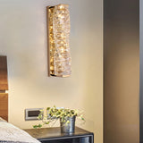 Modern Crystal LED Wall Sconce with 3 Color Dimming Stainless Steel Luxury Wall Lamp for Bedroom Hallway