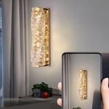 Modern Crystal LED Wall Sconce with 3 Color Dimming Stainless Steel Luxury Wall Lamp for Bedroom Hallway