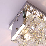 Modern Crystal LED Wall Sconce with 3 Color Dimming Stainless Steel Luxury Wall Lamp for Bedroom Hallway