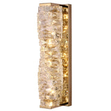 Modern Crystal LED Wall Sconce with 3 Color Dimming Stainless Steel Luxury Wall Lamp for Bedroom Hallway