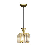 Modern Crystal Pendant Light with 3 Step Dimming Adjustable Hanging Lamp in Black and Gold