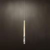 Modern Crystal Plumage LED Pendant Light Vertical Brass Suspension Hanging Lamp