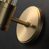 Modern Crystal Rod Cylinder Wall Sconce Brass Indoor Lighting for Living Room and Vanity