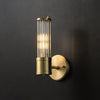 Modern Crystal Rod Cylinder Wall Sconce Brass Indoor Lighting for Living Room and Vanity