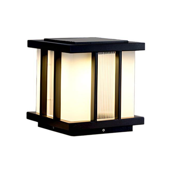 Modern Cube Solar Path Light Outdoor Waterproof Landscape Garden Pillar LED Lamp