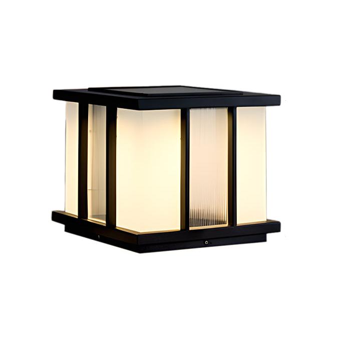 Modern Cube Solar Path Light Outdoor Waterproof Landscape Garden Pillar LED Lamp