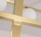 Modern Cubist Style Geometric Glass Ceiling Light with Murano Spheres and Metal Frame