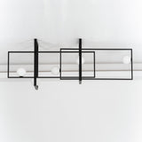 Modern Cubist Style Geometric Glass Ceiling Light with Murano Spheres and Metal Frame