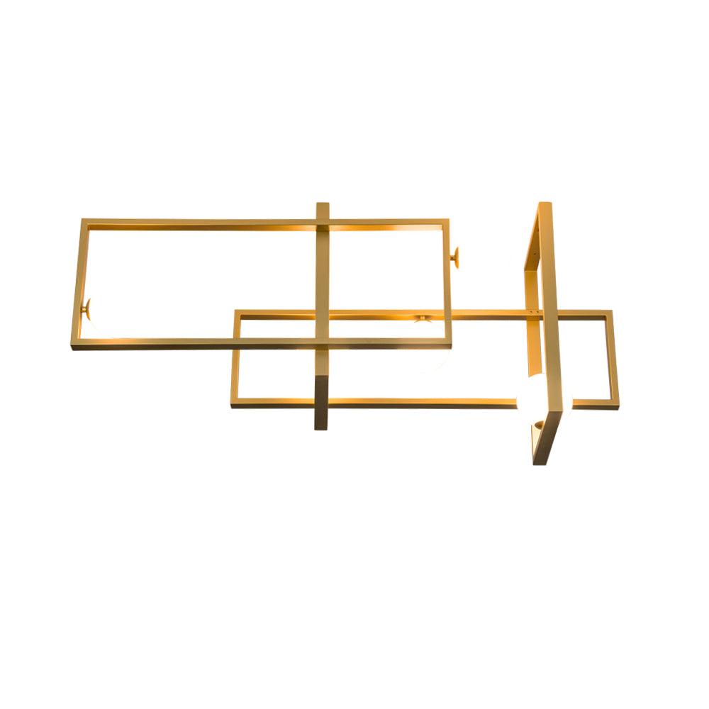 Modern Cubist Style Geometric Glass Ceiling Light with Murano Spheres and Metal Frame