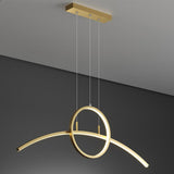 Modern Curve Circle LED Pendant Light Metal Hanging Lamp for Kitchen and Dining Room