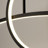 Modern Curve Circle LED Pendant Light Metal Hanging Lamp for Kitchen and Dining Room