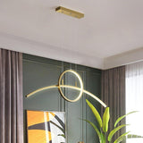 Modern Curve Circle LED Pendant Light Metal Hanging Lamp for Kitchen and Dining Room