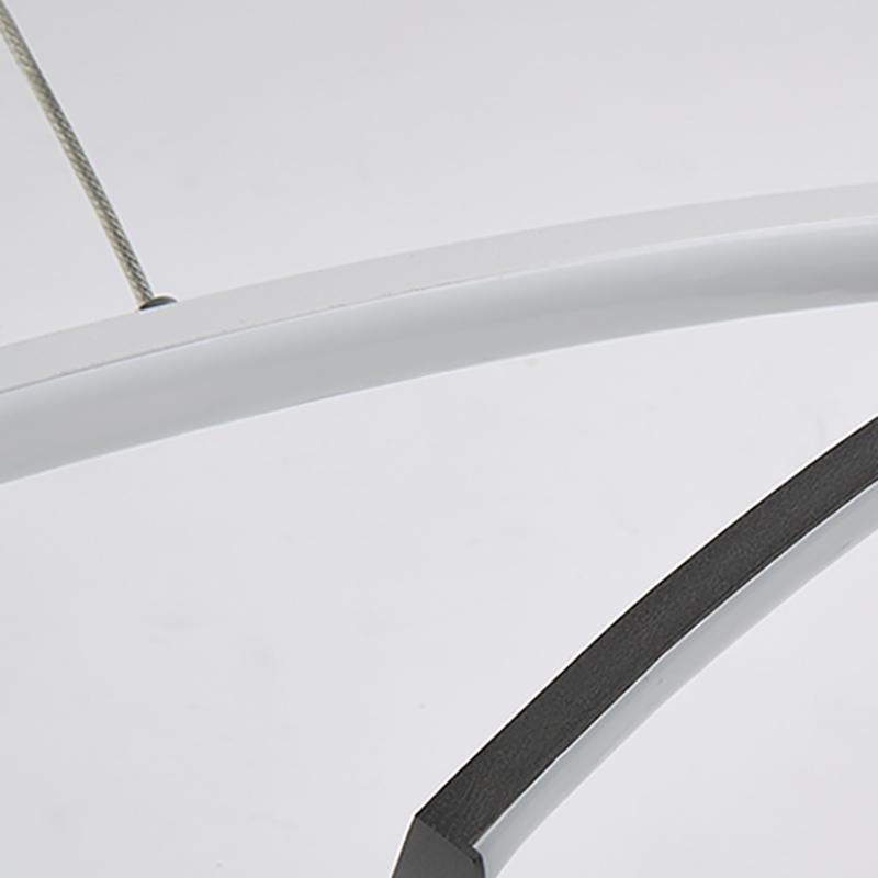 Modern Curve LED Pendant Lighting 2 Piece Set Aluminum Arc Ceiling Fixture for Kitchen Island