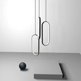 Modern Curved 3 Light Rectangle LED Chandelier for Kitchen Island and Dining Room Lighting