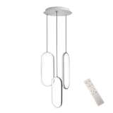 Modern Curved 3 Light Rectangle LED Chandelier for Kitchen Island and Dining Room Lighting