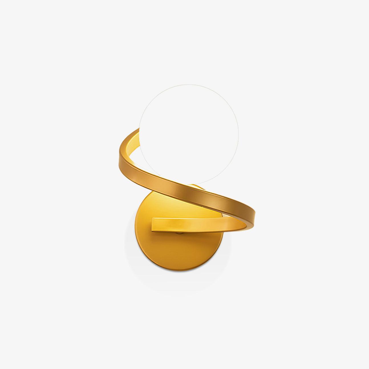 Modern Curved Brass Wall Sconce with White Glass Globe Shade Indoor Lighting Fixture G9 Base