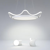 Modern Curved Circular LED Ceiling Light Aluminum Pendant Fixture for Kids Bedroom and Living Room