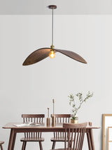 Modern Curved Fraxinus Wood Pendant Light Walnut Finish Scandinavian Hanging Lamp