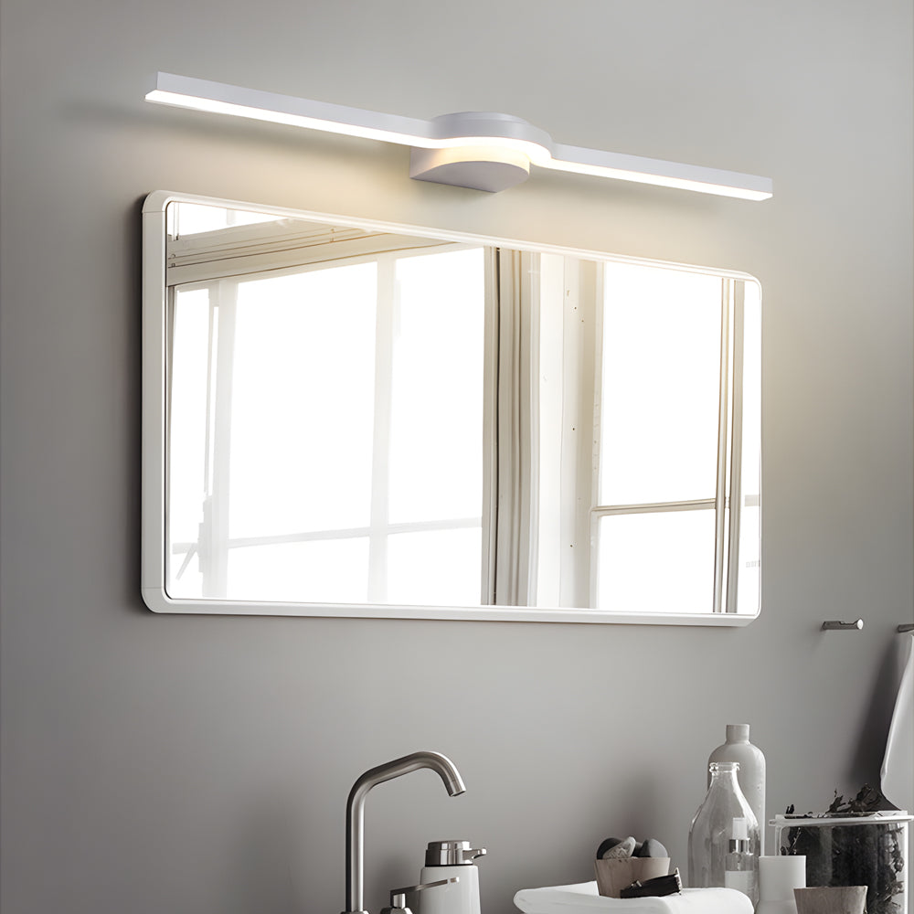 Modern Curved LED Bathroom Vanity Light with 3 Color Dimming Settings for Mirror Wall Mount