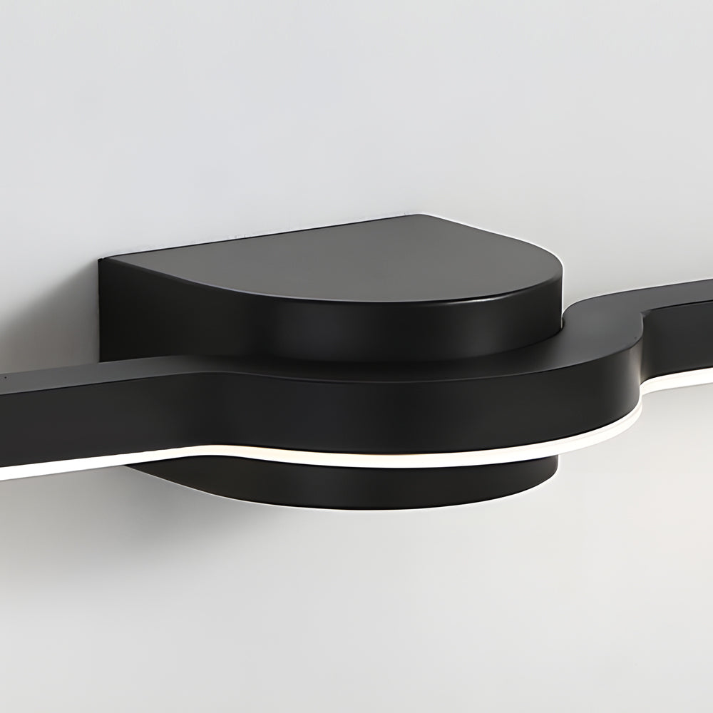 Modern Curved LED Bathroom Vanity Light with 3 Color Dimming Settings for Mirror Wall Mount