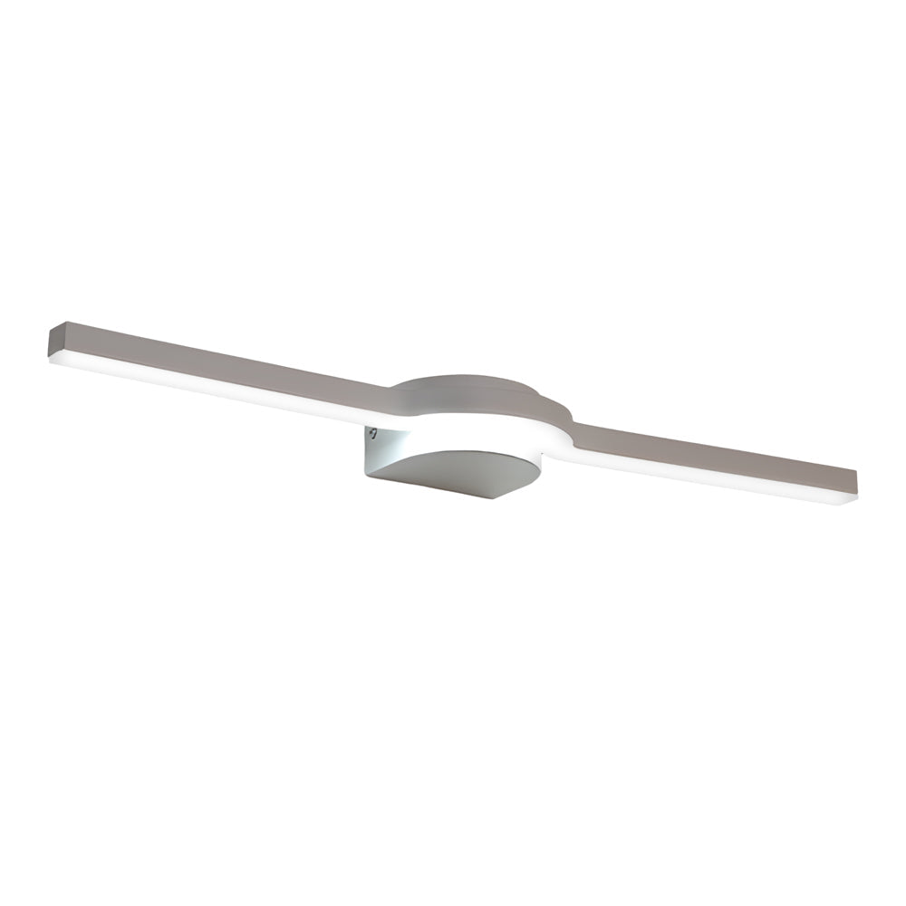 Modern Curved LED Bathroom Vanity Light with 3 Color Dimming Settings for Mirror Wall Mount