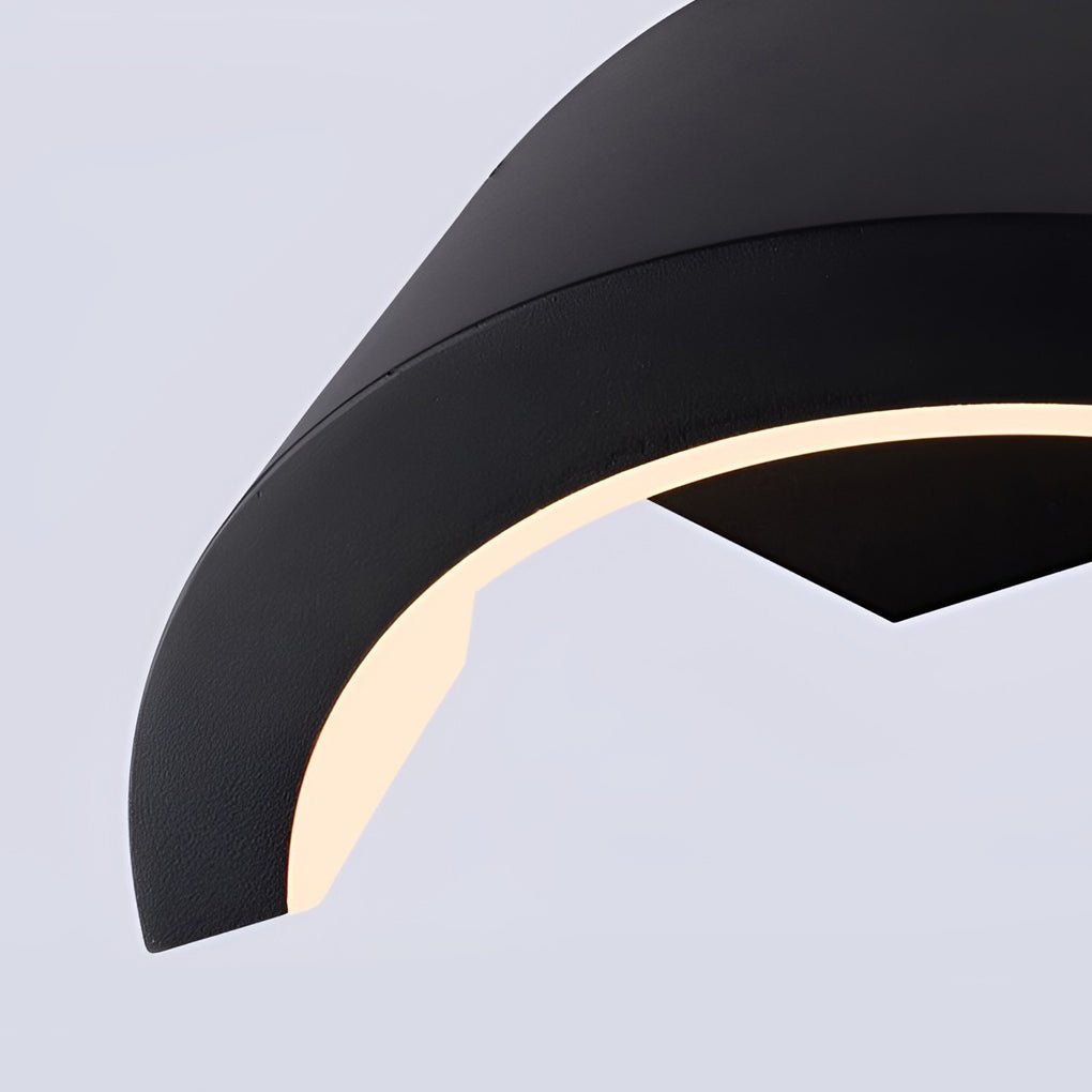 Modern Curved LED Outdoor Wall Sconce Waterproof Aluminum Porch Downlight Fixture