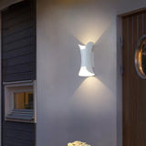 Modern Curved LED Outdoor Wall Sconce Waterproof Up and Down Porch Light Fixture