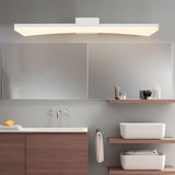 Modern Curved LED Vanity Light Bar Slim Bathroom Wall Sconce Fixture Matte Black or White Finish