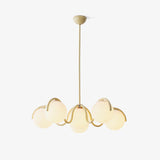 Modern Curved Linear Glass Globe Chandelier for Kitchen Island and Dining Room Lighting