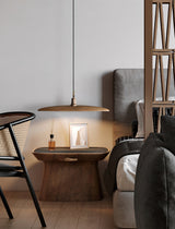 Modern Curved Wooden Paddle Boat LED Chandelier Minimalist Pendant Light Fixture