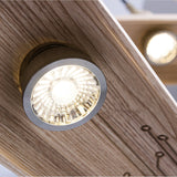 Modern Curved Wooden Paddle Boat LED Chandelier Minimalist Pendant Light Fixture