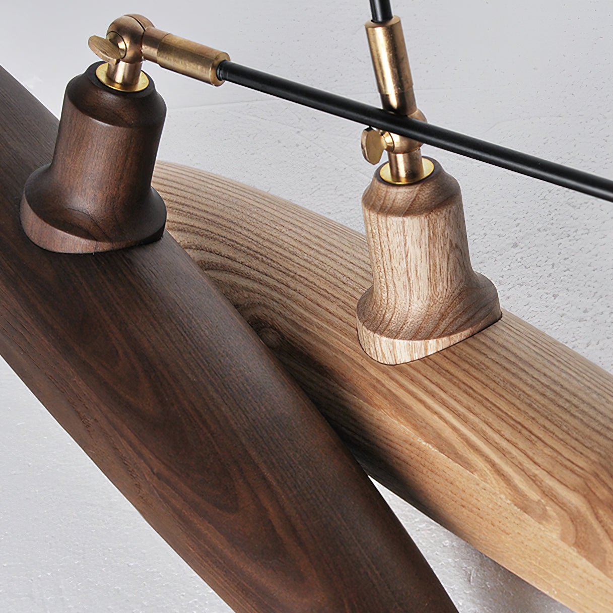 Modern Curved Wooden Paddle Boat LED Chandelier Minimalist Pendant Light Fixture