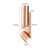 Modern Cylinder Adjustable Iron Wall Sconce for Bedroom and Living Room in Gray and Red Copper