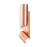 Modern Cylinder Adjustable Iron Wall Sconce for Bedroom and Living Room in Gray and Red Copper