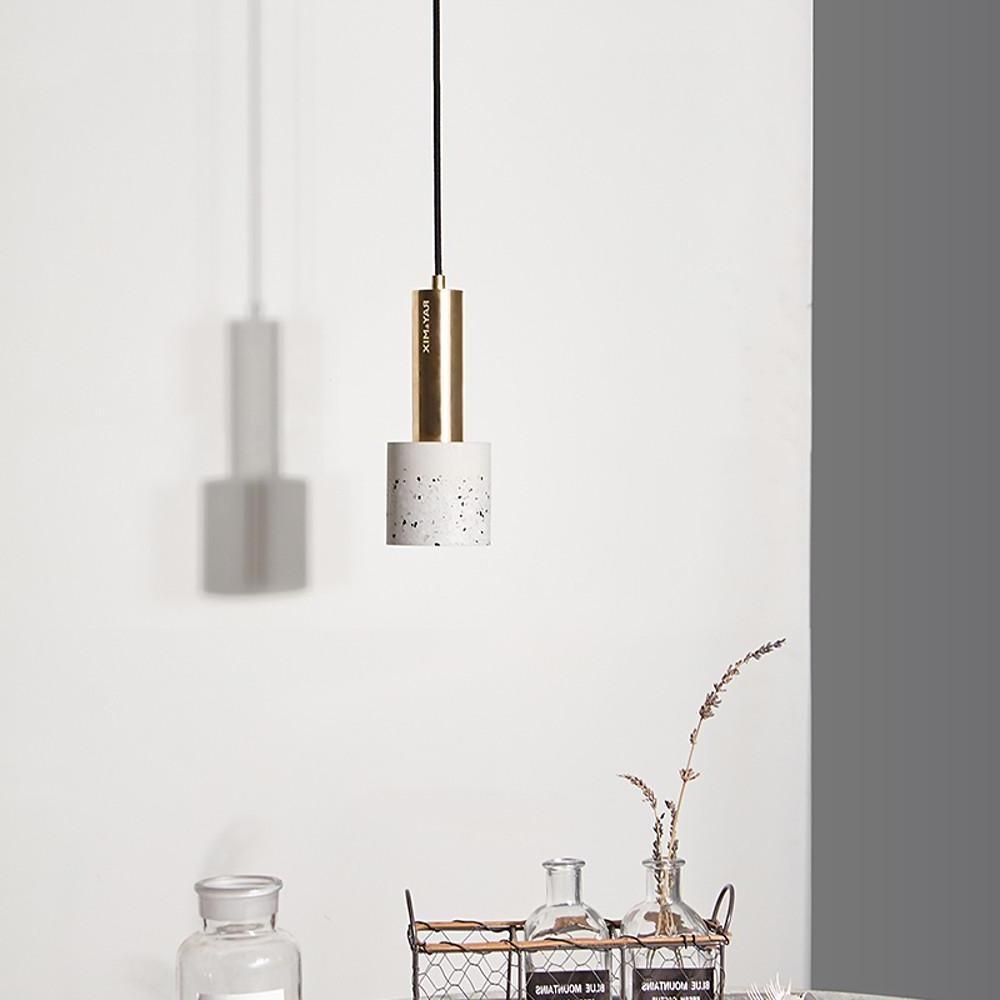 Modern Cylinder Concrete Pendant Light Nordic Industrial Cement Hanging Lamp for Kitchen Island