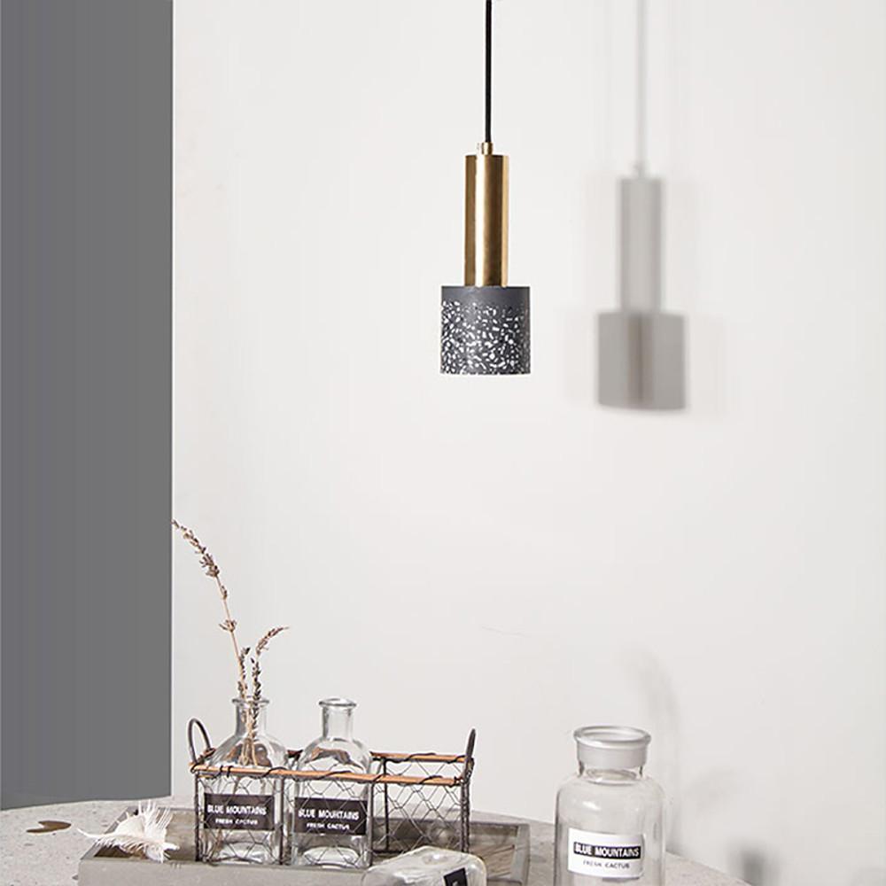 Modern Cylinder Concrete Pendant Light Nordic Industrial Cement Hanging Lamp for Kitchen Island