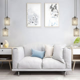 Modern Cylinder Crystal Pendant Lights Set of 2 Nordic Style Hanging Lamps for Dining Room