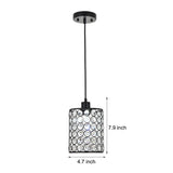 Modern Cylinder Crystal Pendant Lights Set of 2 Nordic Style Hanging Lamps for Dining Room