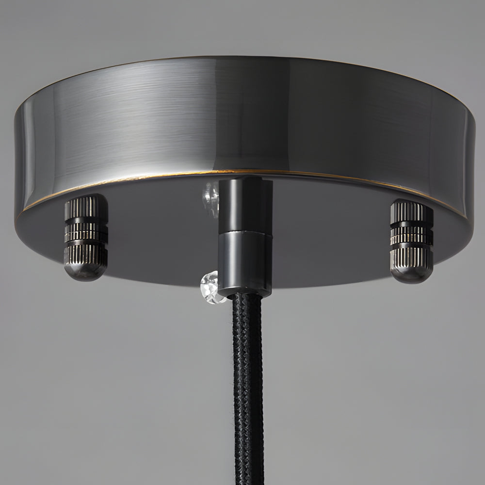 Modern Cylinder Glass Pendant Light with Copper Ring and 3 Step Dimming for Bedroom Dining Room