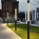 Modern Cylinder LED Outdoor Post Light Black IP54 Waterproof Garden Path Lighting Pole Lamp