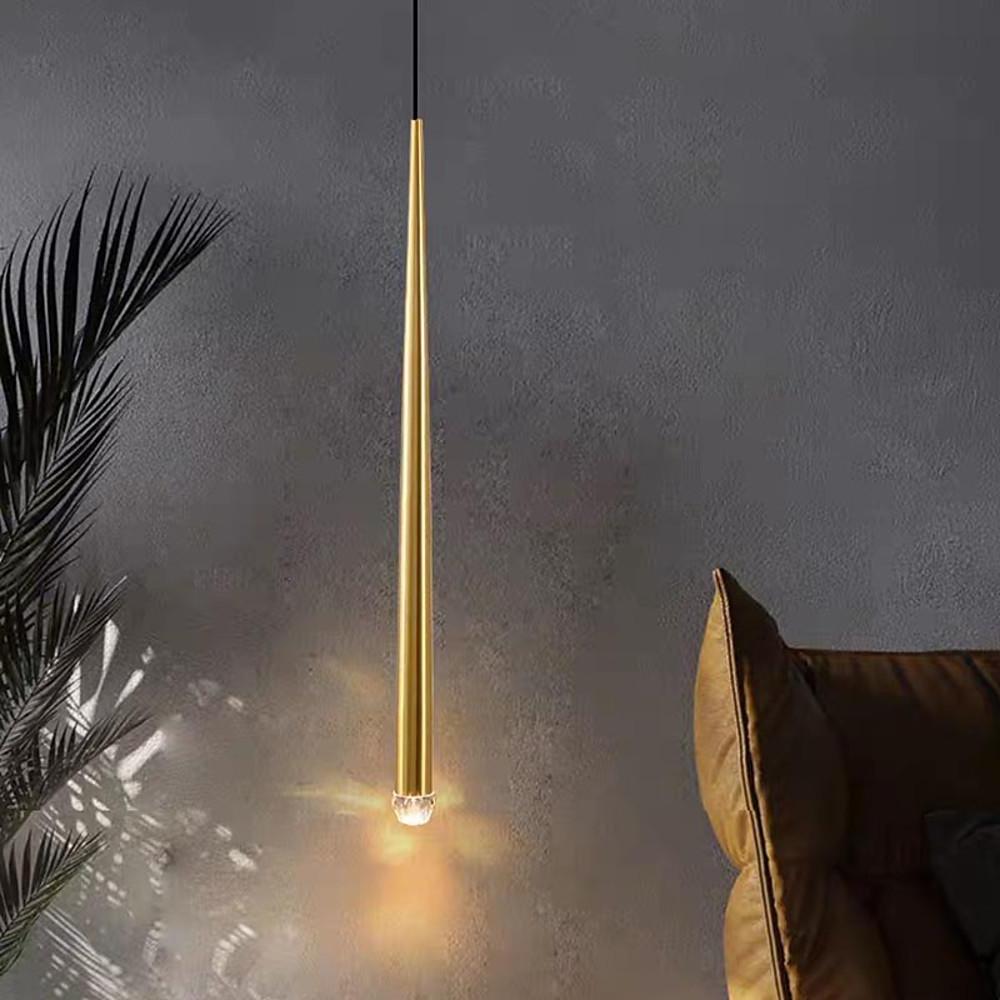 Modern Cylinder Pendant Lighting for Kitchen Island Metal and Acrylic LED Hanging Ceiling Lamp