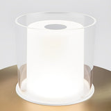 Modern Cylinder Rechargeable LED Candle Table Lamp with Dish Base and Touch Dimmer