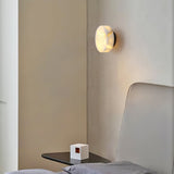 Modern Cylindrical Alabaster Wall Sconce LED Stone Wall Light Fixture for Indoor Decor