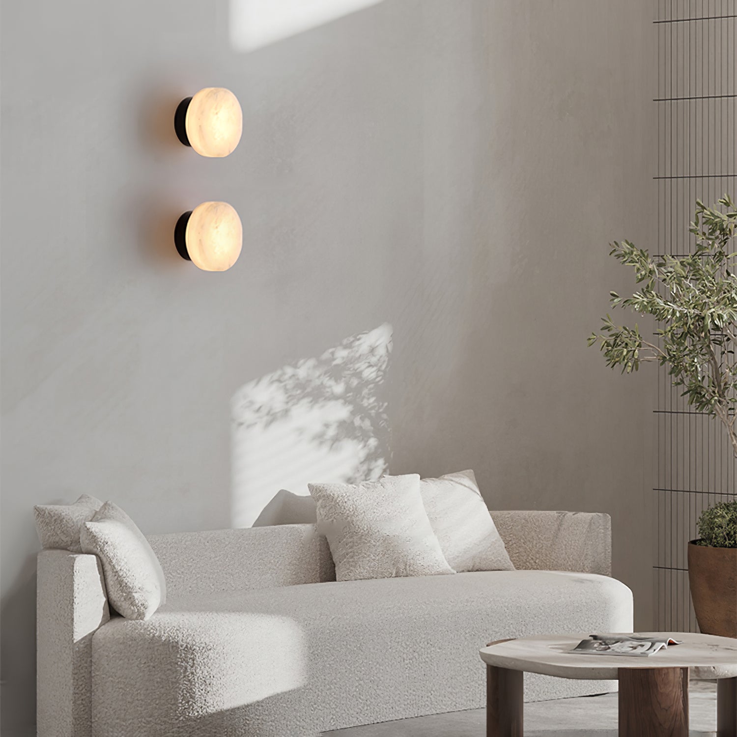 Modern Cylindrical Alabaster Wall Sconce LED Stone Wall Light Fixture for Indoor Decor